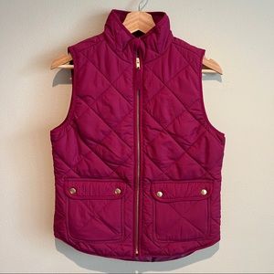 J. Crew puffer vest Fuschia size XS